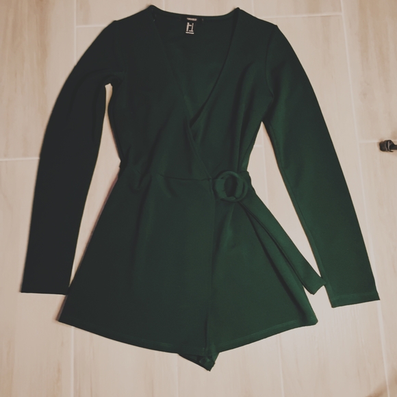 Forever 21 Pants - Forever 21 Belted Romper Forrest Green Size Small
